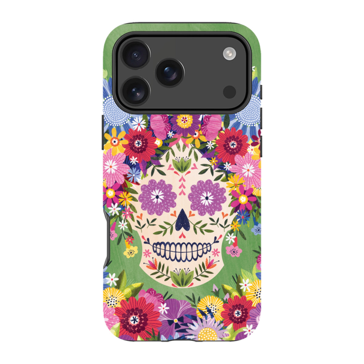 iPhone Tough Case - Sugar Skull Green By Ali Brookes