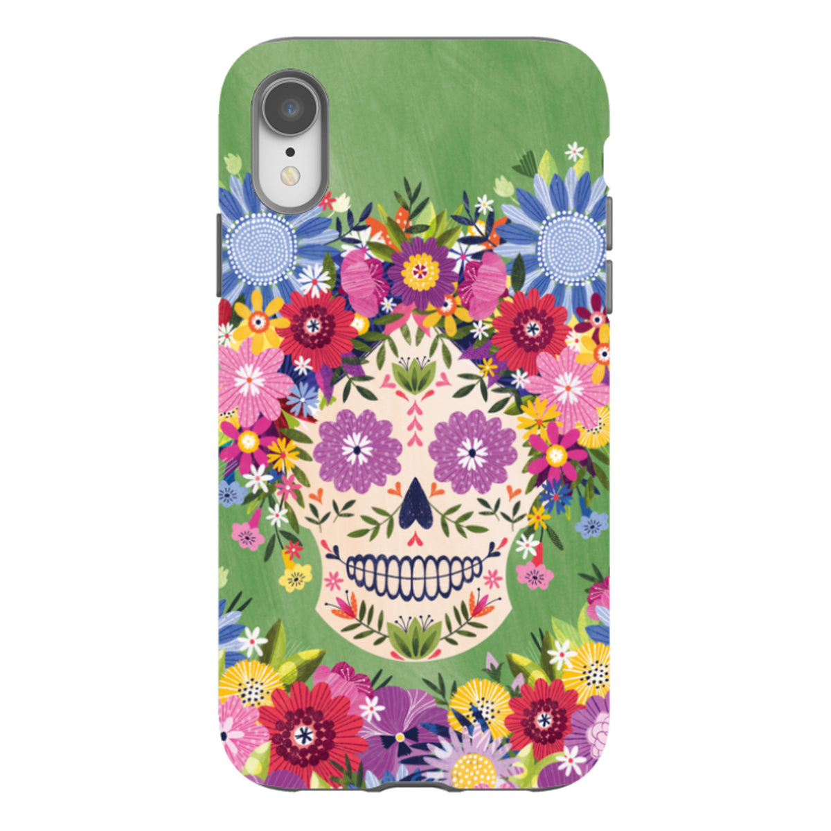 iPhone Tough Case - Sugar Skull Green By Ali Brookes