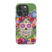 iPhone Tough Case - Sugar Skull Green By Ali Brookes