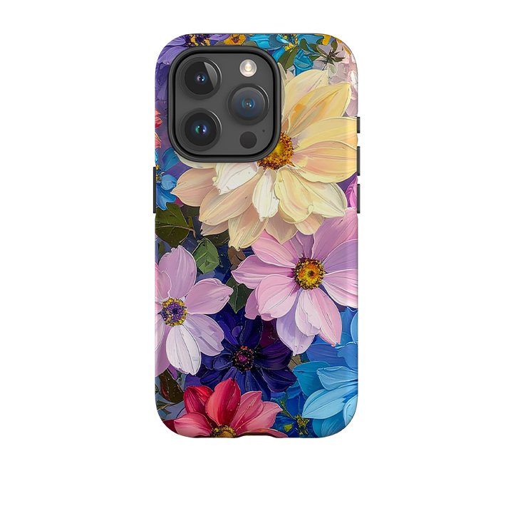 iPhone Tough Case – Sommerliches Blumenmuster Blauer Garten