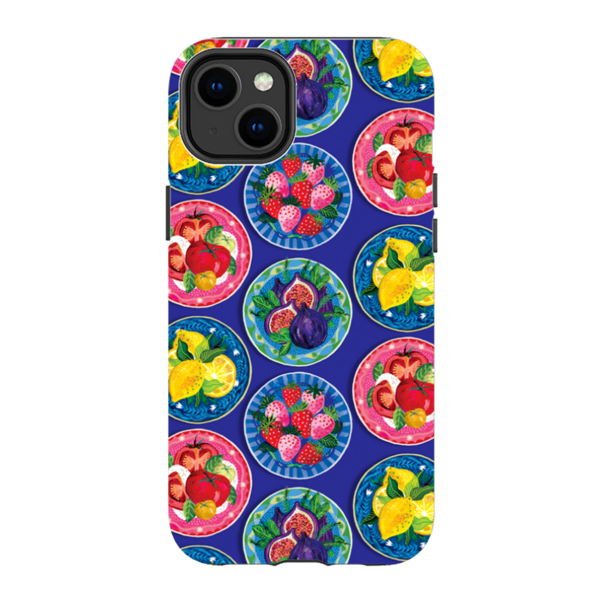 iPhone Tough Case - Summer Plates Blue By Emma Frances Grant