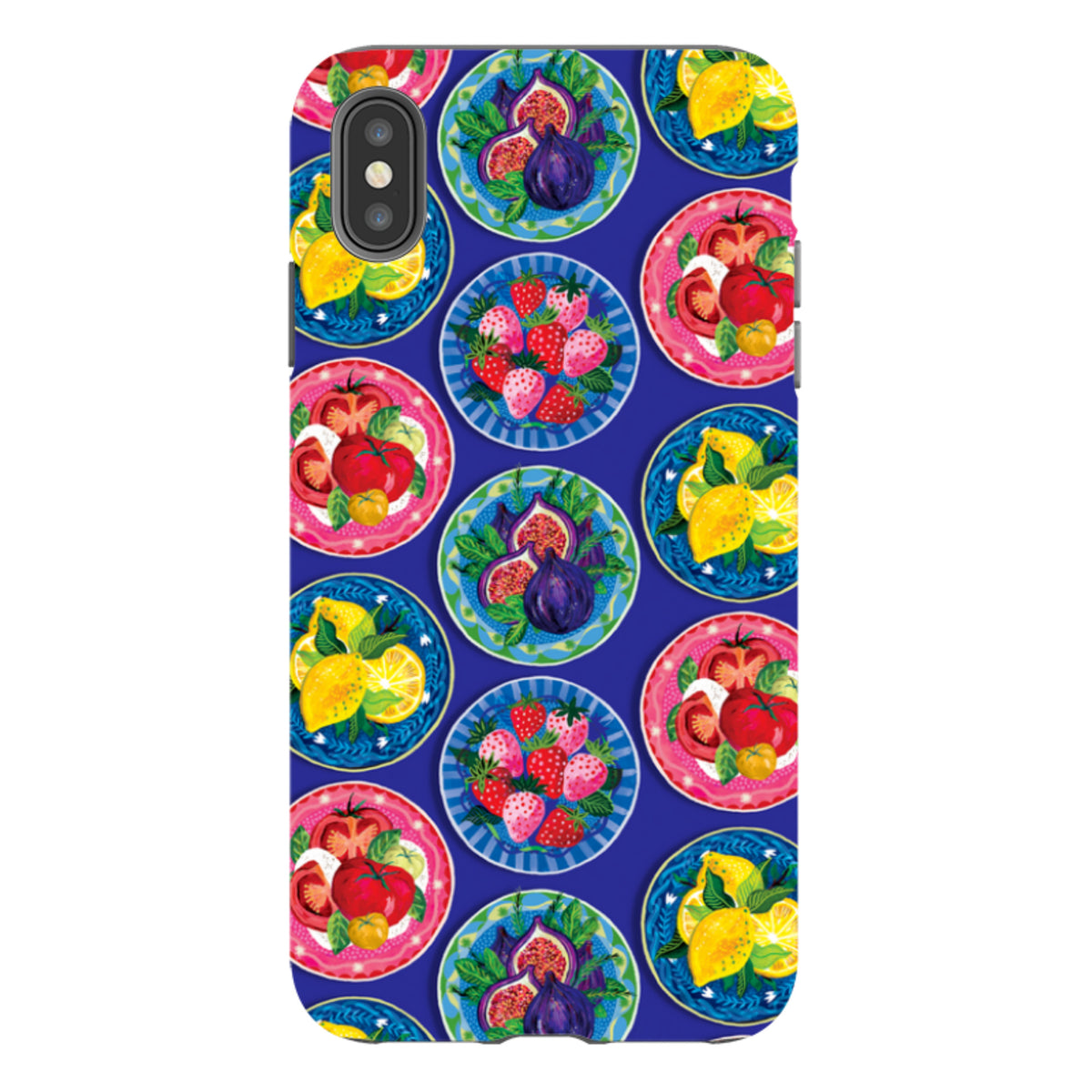 iPhone Tough Case - Summer Plates Blue By Emma Frances Grant