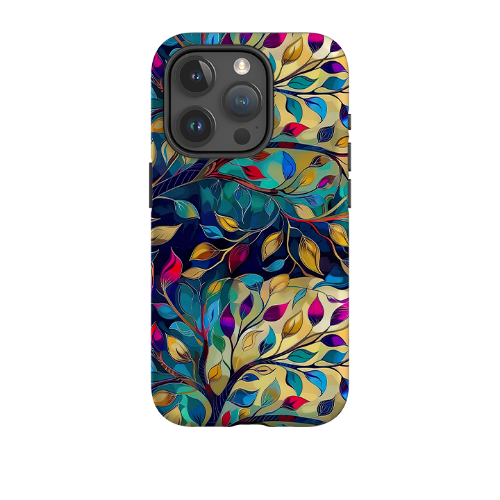 iPhone Tough Case - Teal Leaves