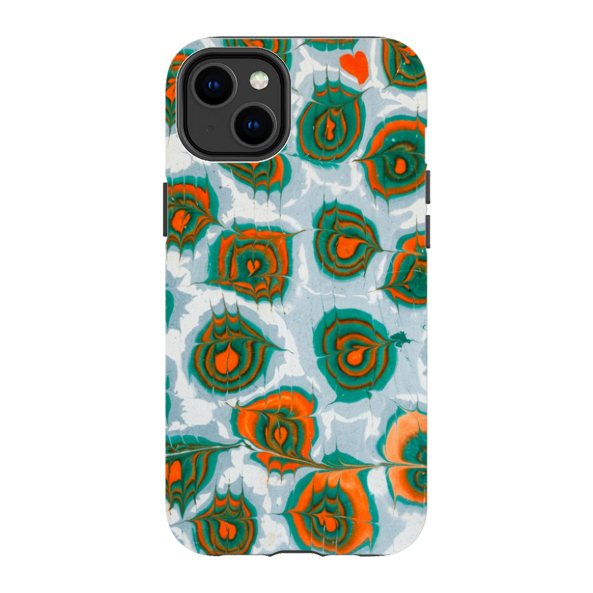 iPhone Tough Case - Teal & Orange Marble