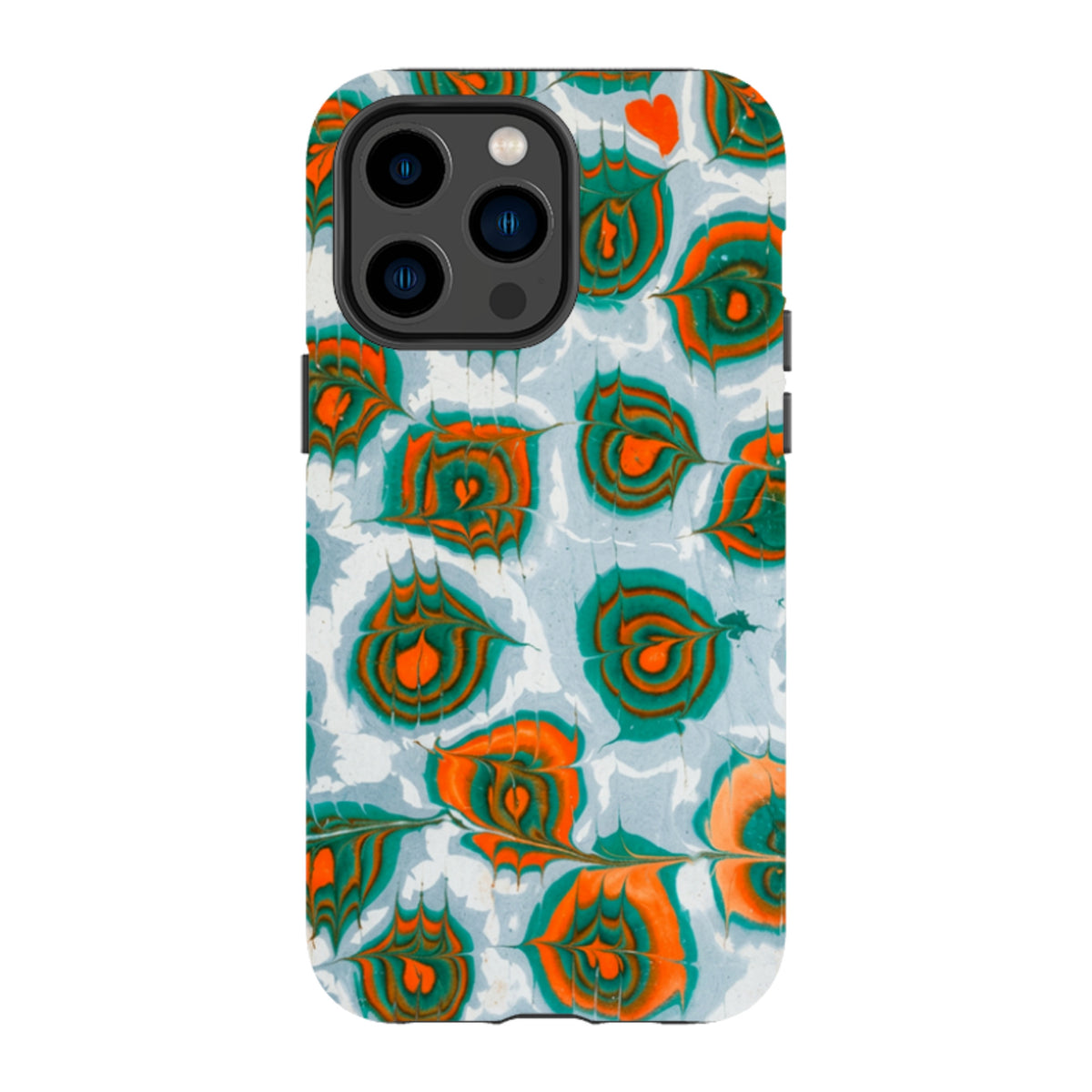 iPhone Tough Case - Teal & Orange Marble