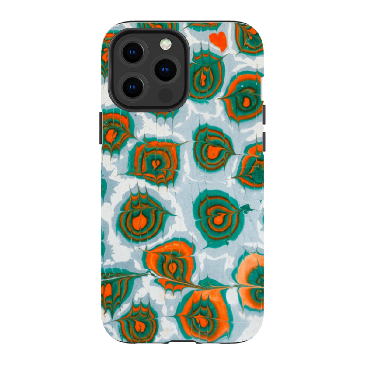 iPhone Tough Case - Teal & Orange Marble