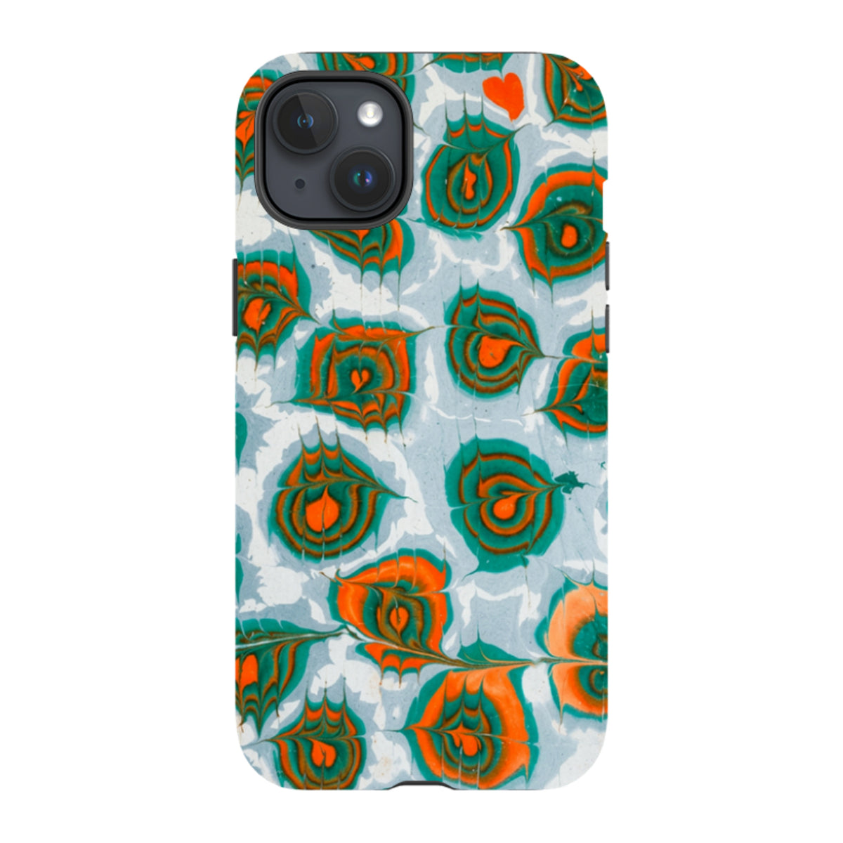 iPhone Tough Case - Teal & Orange Marble