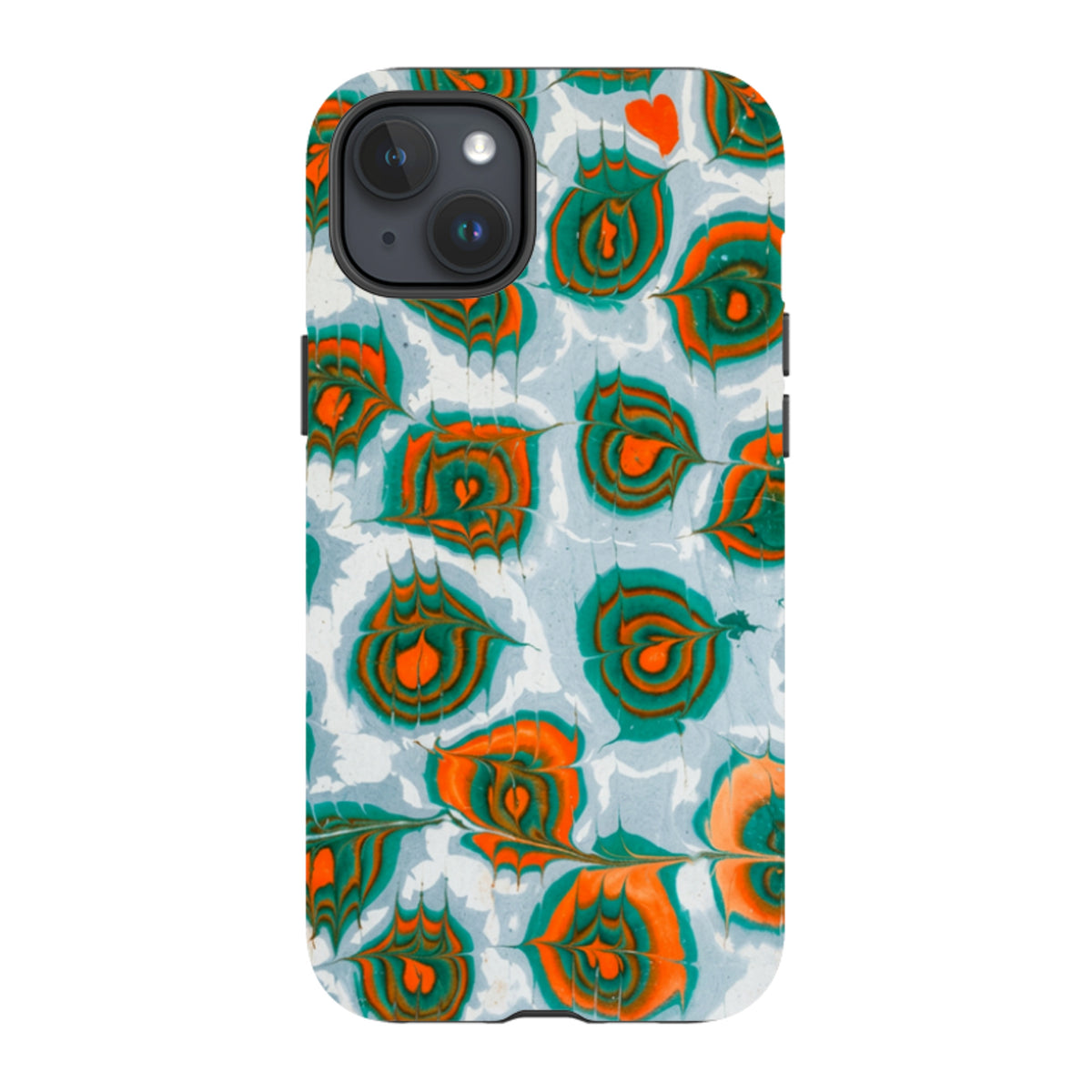 iPhone Tough Case - Teal & Orange Marble