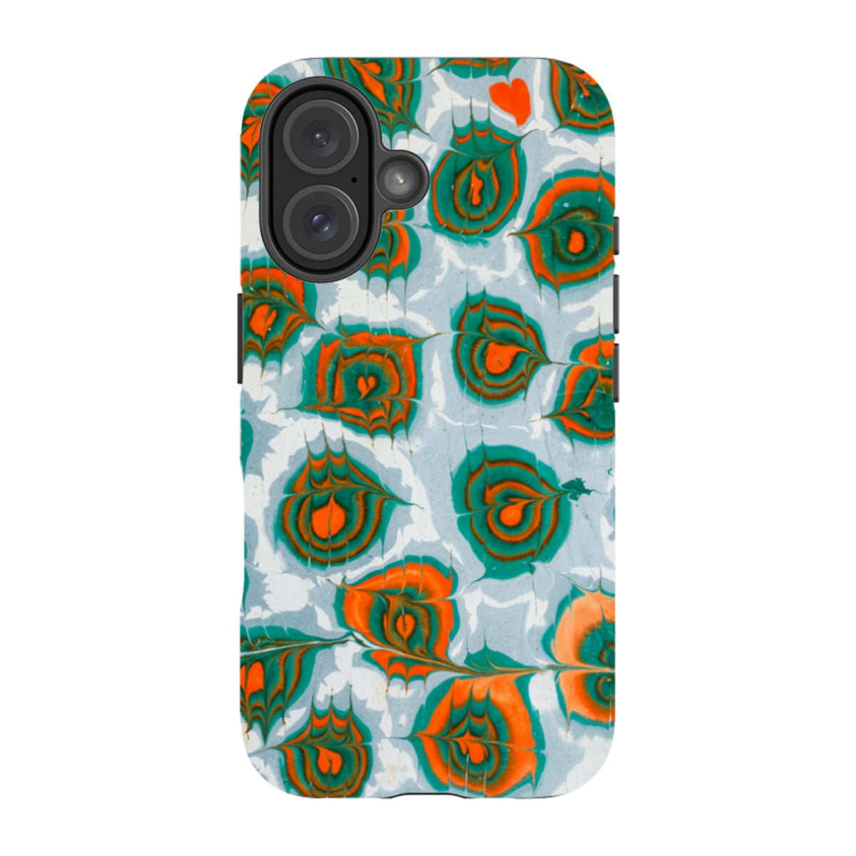 iPhone Tough Case - Teal & Orange Marble