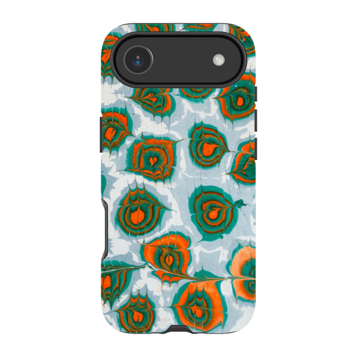 iPhone Tough Case - Teal & Orange Marble