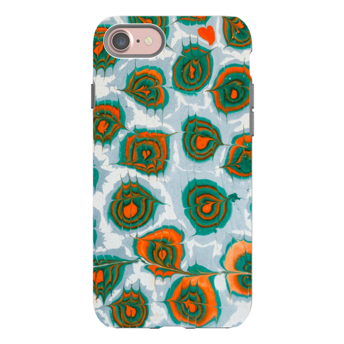 iPhone Tough Case - Teal & Orange Marble