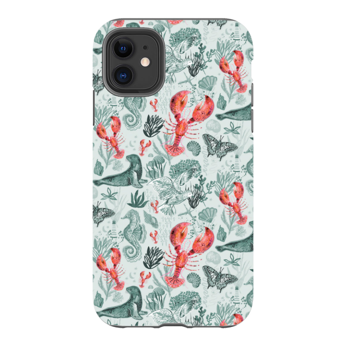 iPhone Tough Case – Türkisfarbene Robben und bezaubernde Hummer von Emma Frances Grant