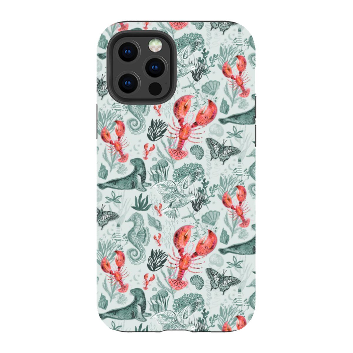 iPhone Tough Case – Türkisfarbene Robben und bezaubernde Hummer von Emma Frances Grant