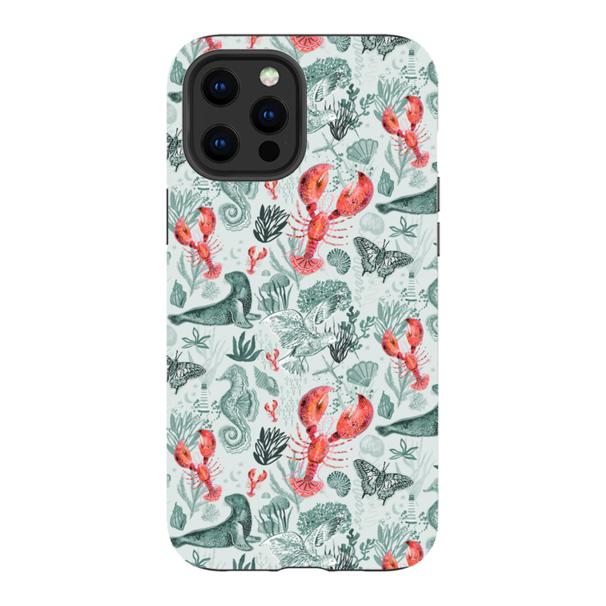 iPhone Tough Case – Türkisfarbene Robben und bezaubernde Hummer von Emma Frances Grant