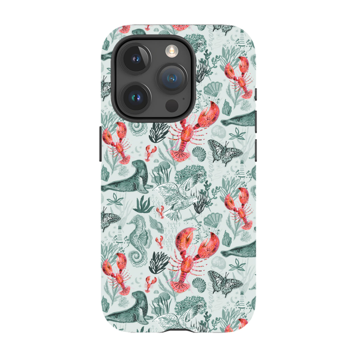iPhone Tough Case – Türkisfarbene Robben und bezaubernde Hummer von Emma Frances Grant