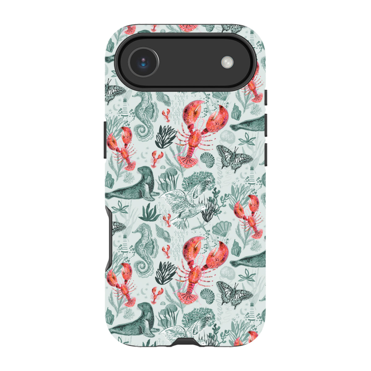 iPhone Tough Case – Türkisfarbene Robben und bezaubernde Hummer von Emma Frances Grant
