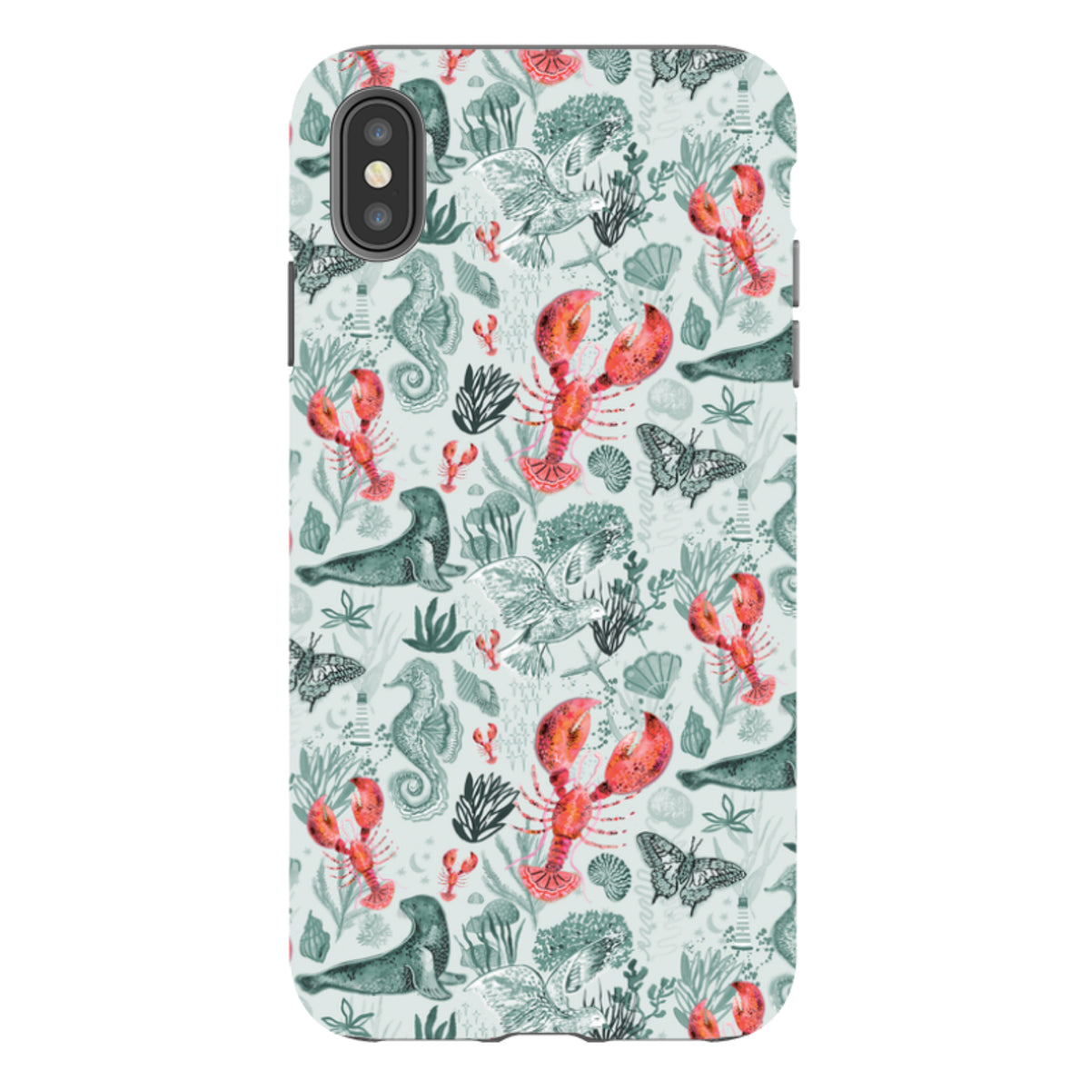 iPhone Tough Case – Türkisfarbene Robben und bezaubernde Hummer von Emma Frances Grant