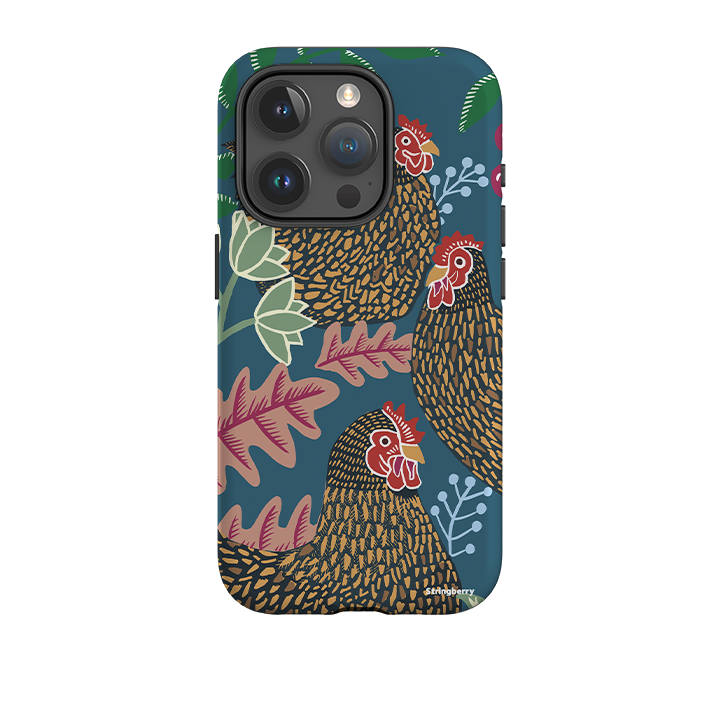 iPhone Tough Case - Three French Hens By Kate Heiss