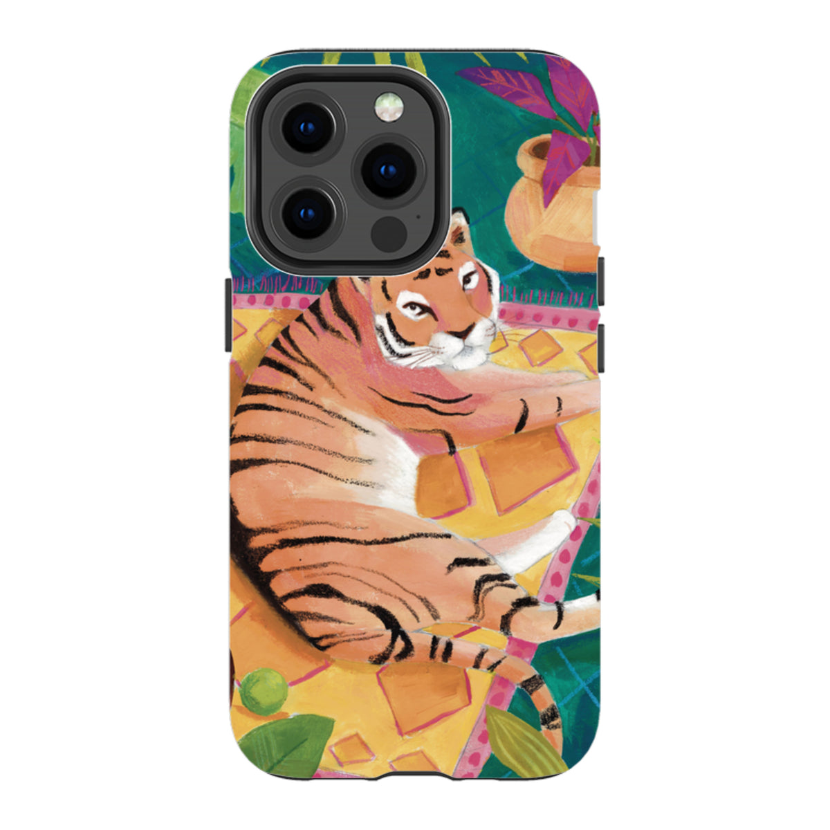iPhone Tough Case - Tiger In Palms By Bex Parkin