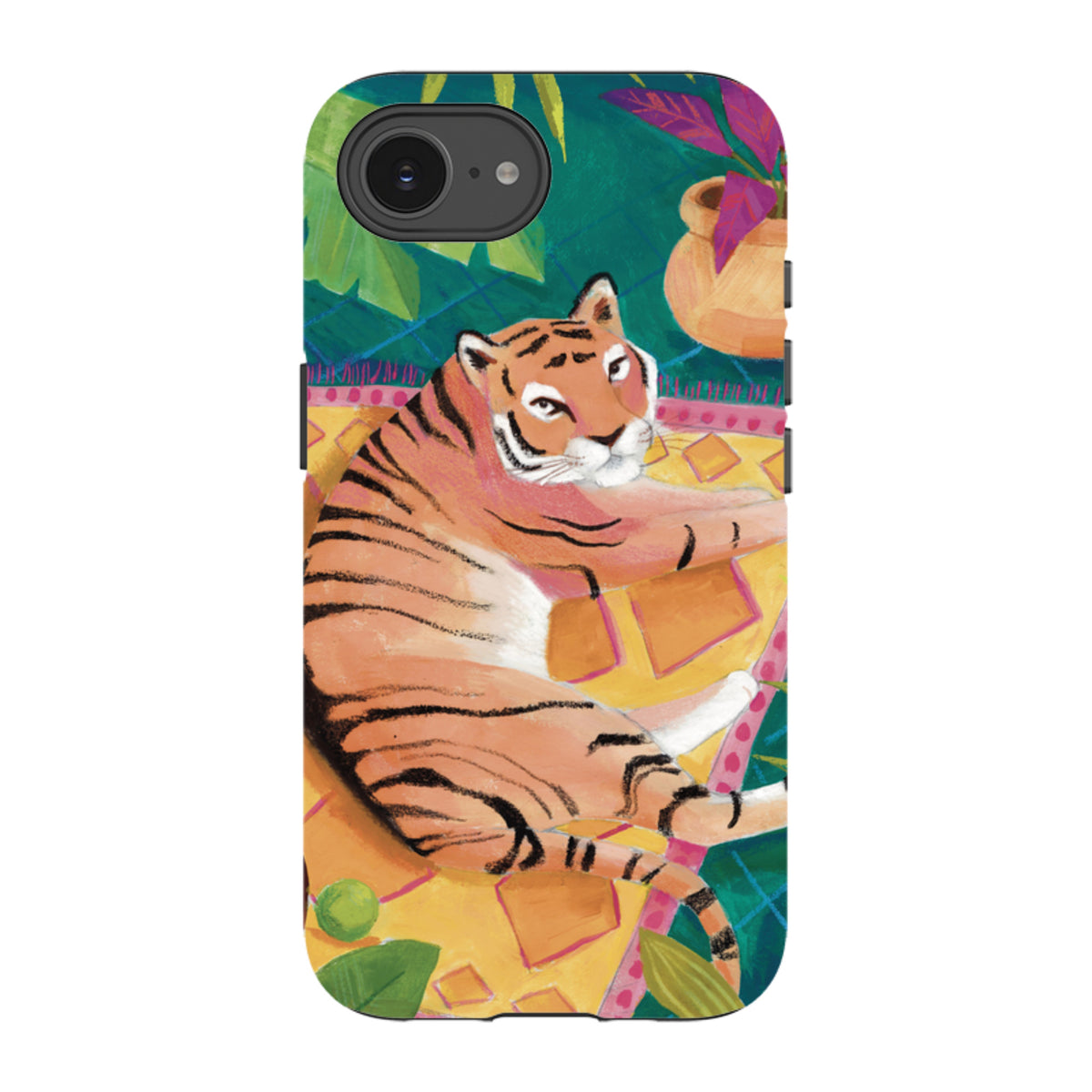 iPhone Tough Case - Tiger In Palms By Bex Parkin