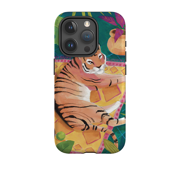 iPhone Tough Case - Tiger In Palms By Bex Parkin