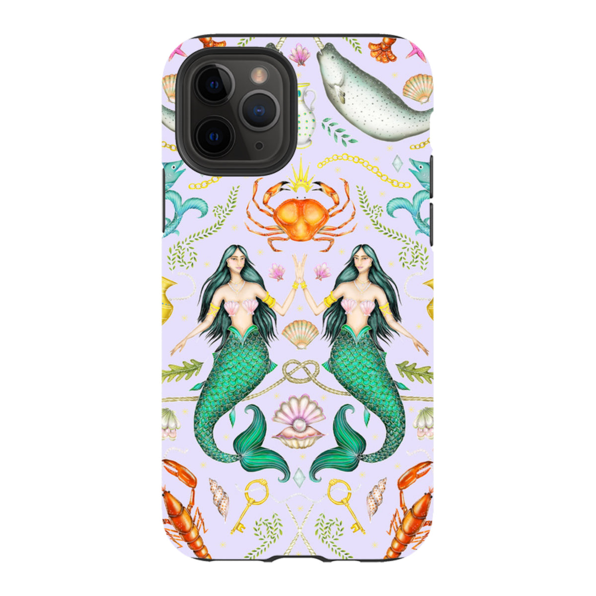 iPhone Tough Case - Tritons Treasure Lilac By Catherine Rowe