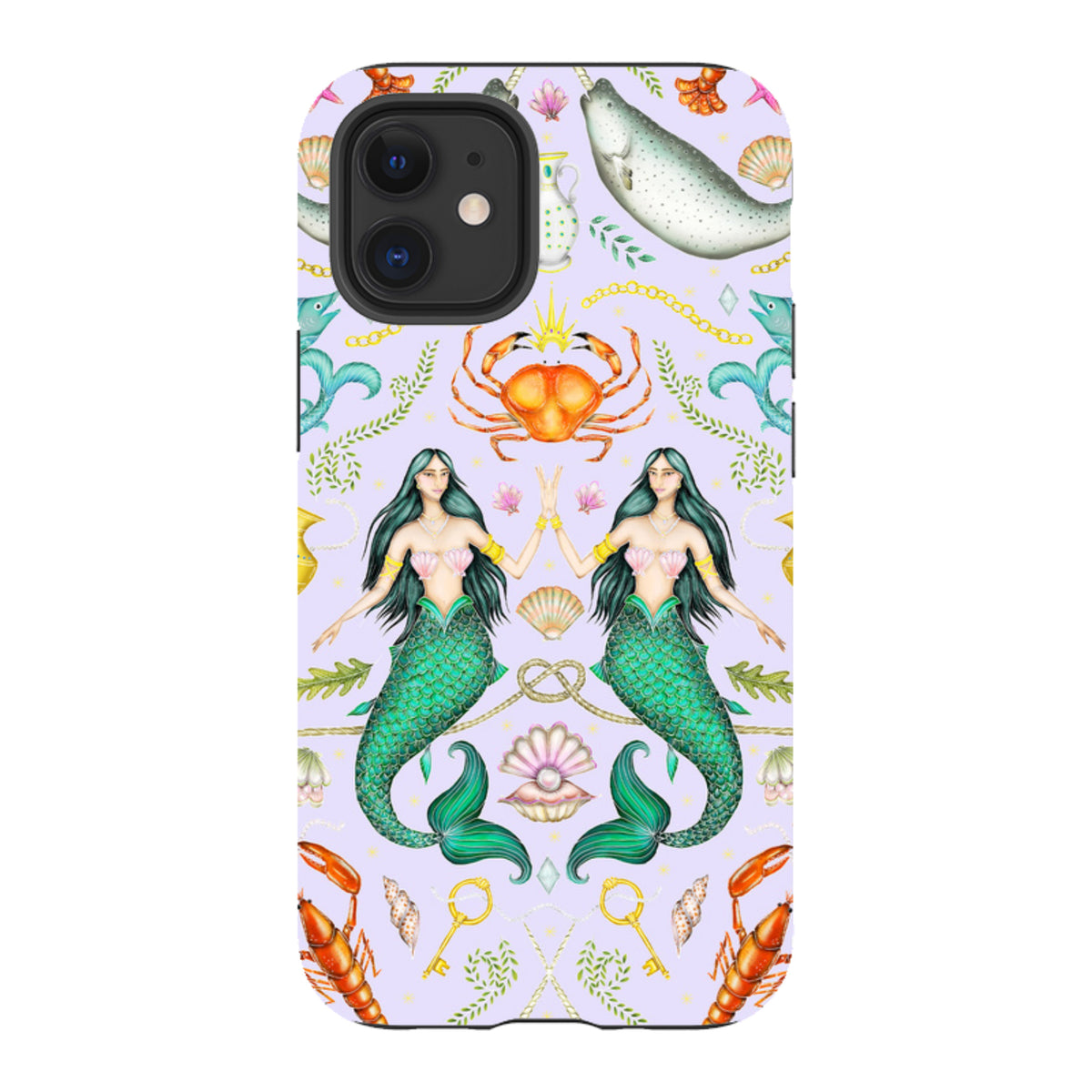 iPhone Tough Case - Tritons Treasure Lilac By Catherine Rowe