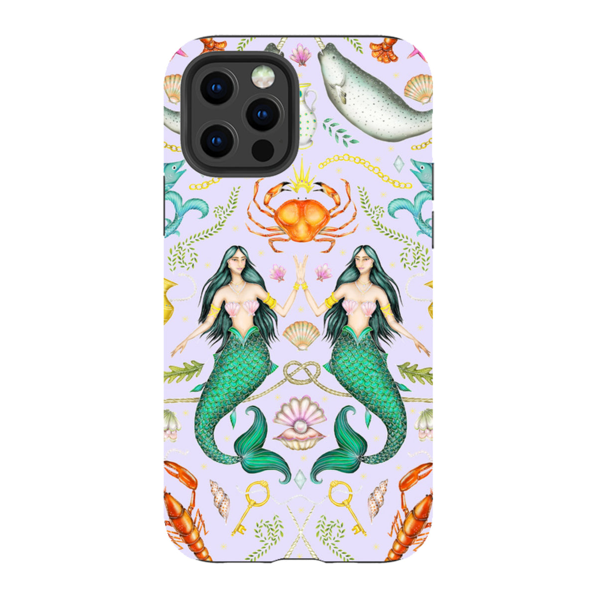 iPhone Tough Case - Tritons Treasure Lilac By Catherine Rowe