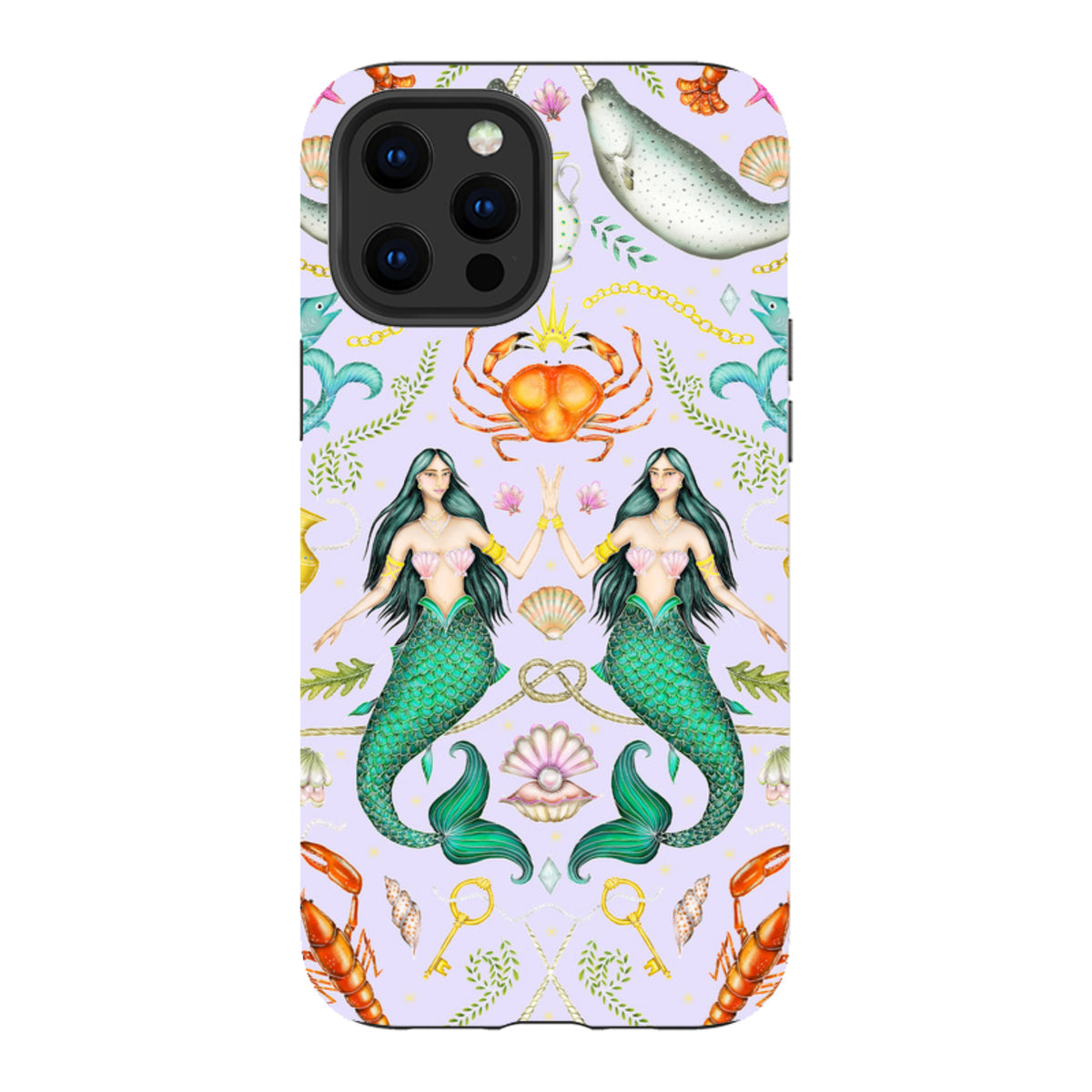 iPhone Tough Case - Tritons Treasure Lilac By Catherine Rowe