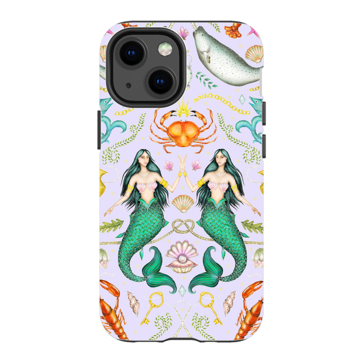 iPhone Tough Case - Tritons Treasure Lilac By Catherine Rowe