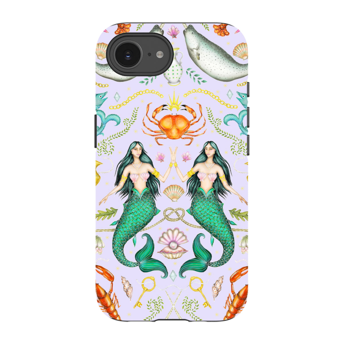 iPhone Tough Case - Tritons Treasure Lilac By Catherine Rowe