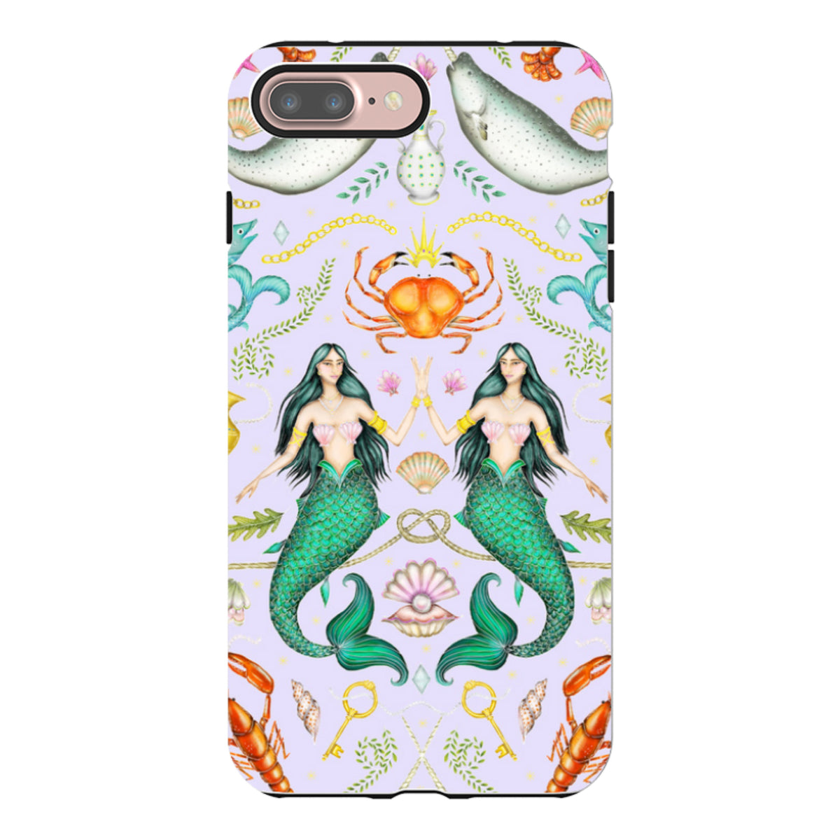 iPhone Tough Case - Tritons Treasure Lilac By Catherine Rowe