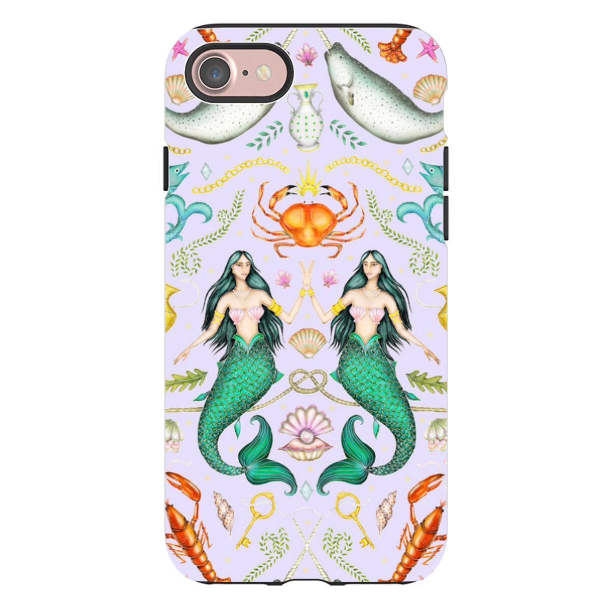 iPhone Tough Case - Tritons Treasure Lilac By Catherine Rowe