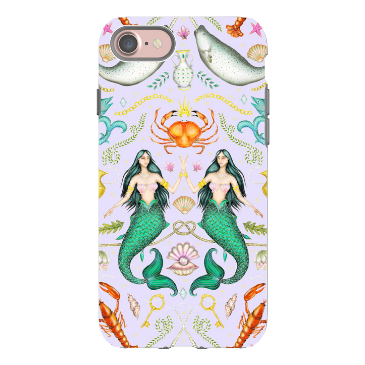 iPhone Tough Case - Tritons Treasure Lilac By Catherine Rowe