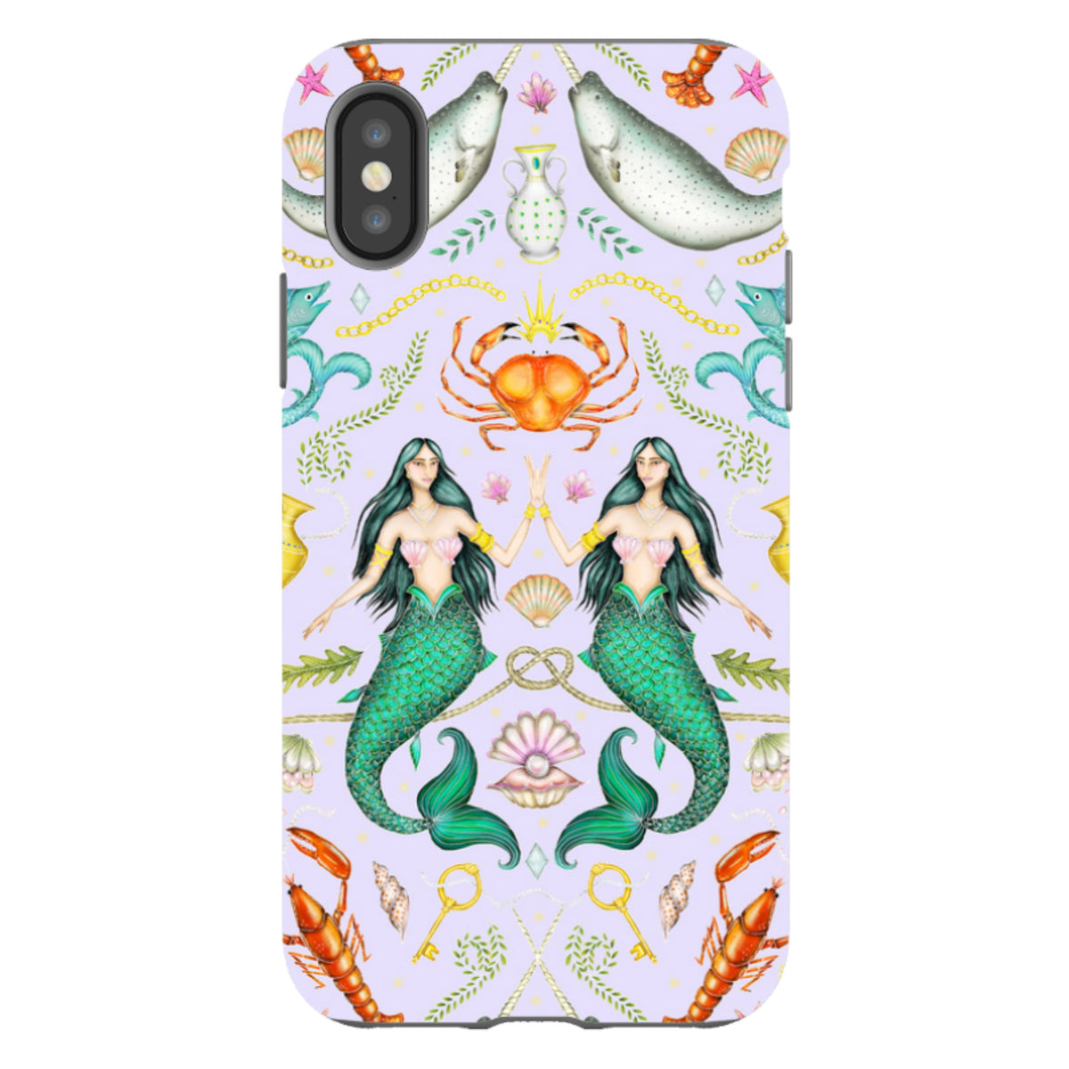 iPhone Tough Case - Tritons Treasure Lilac By Catherine Rowe