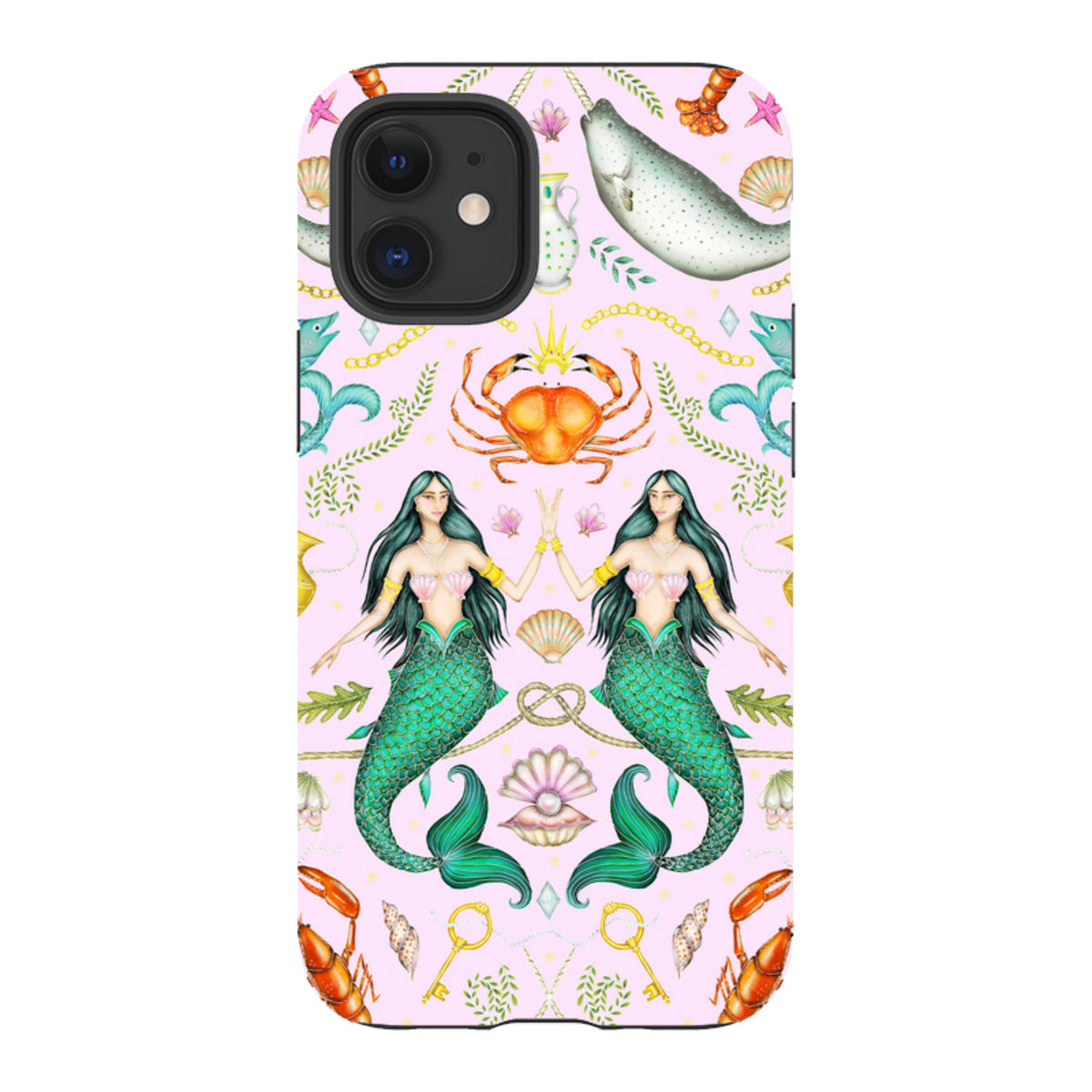 iPhone Tough Case - Tritons Treasure Pink By Catherine Rowe