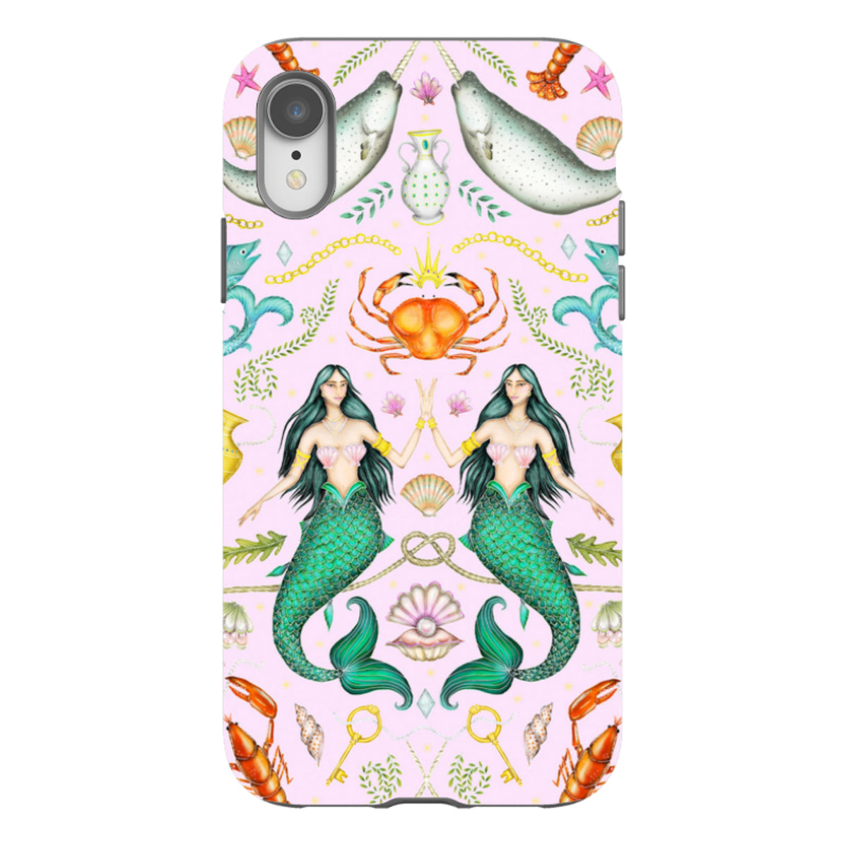 iPhone Tough Case - Tritons Treasure Pink By Catherine Rowe