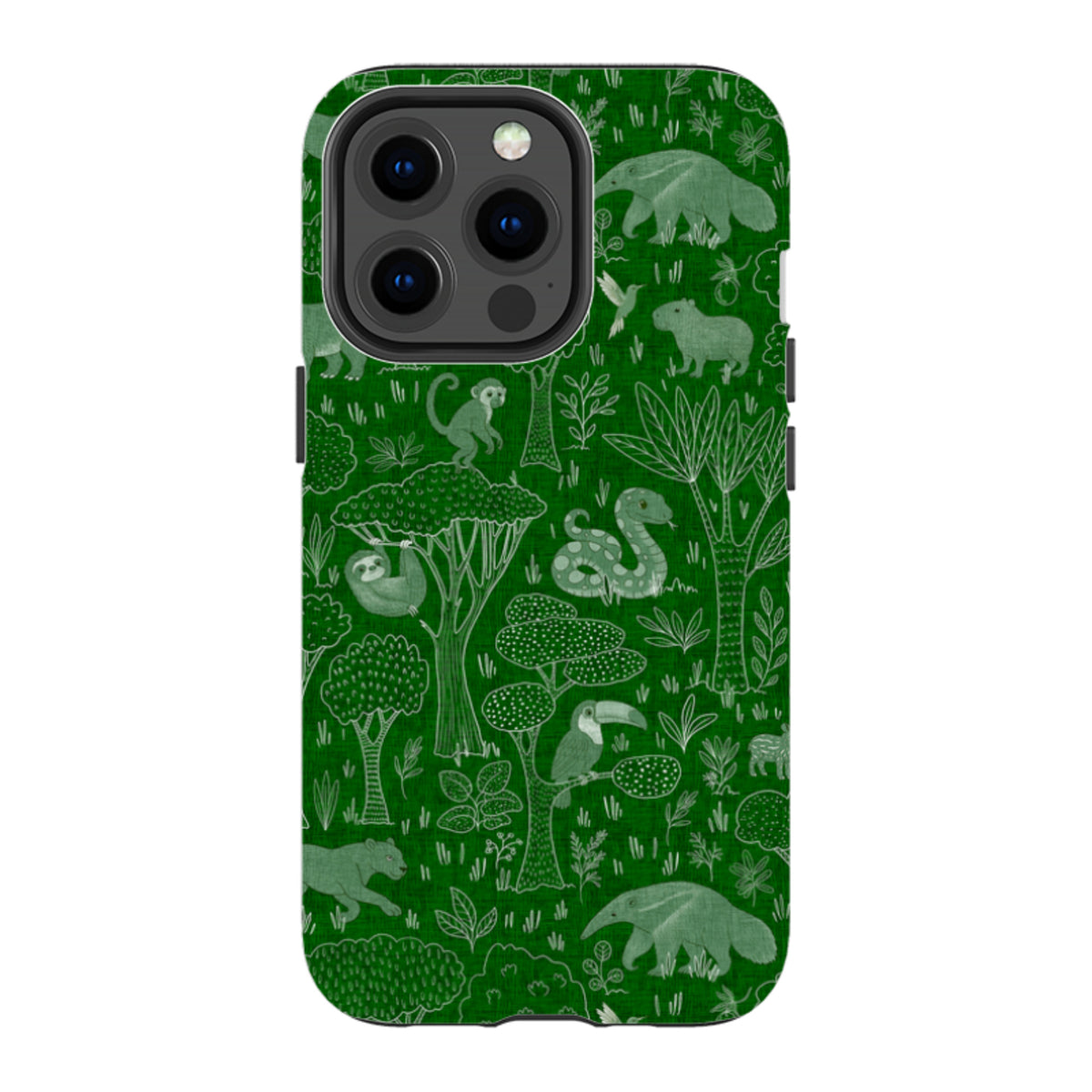 iPhone Tough Case - Tropical Jungle Animals green By Katherine Quinn