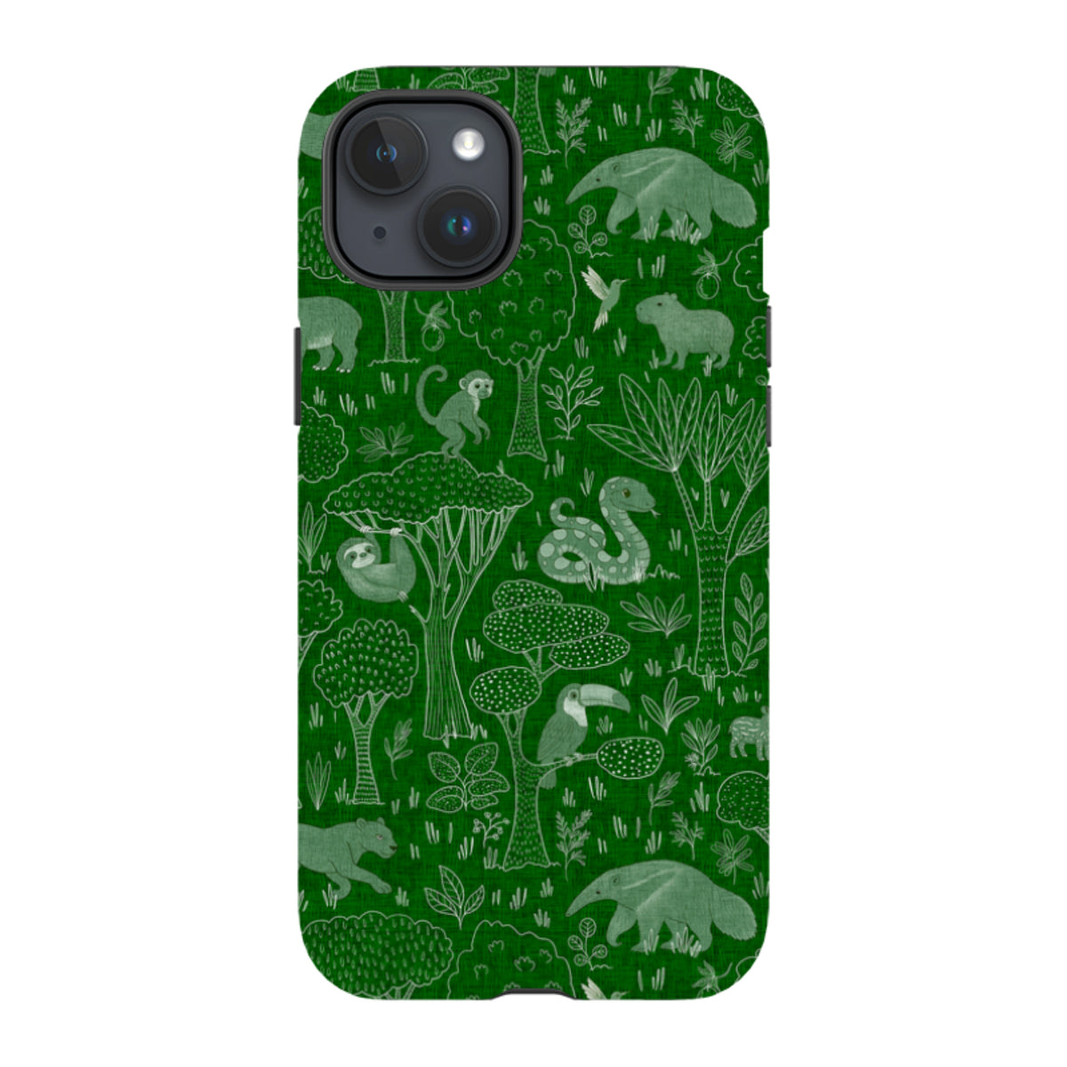 iPhone Tough Case - Tropical Jungle Animals green By Katherine Quinn