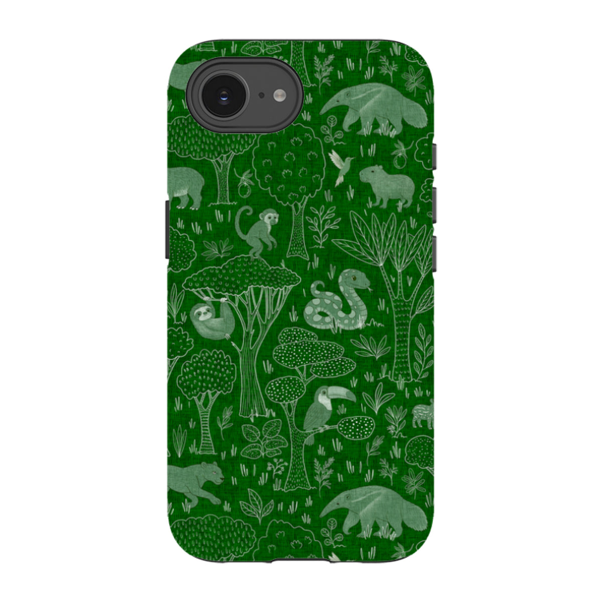 iPhone Tough Case - Tropical Jungle Animals green By Katherine Quinn