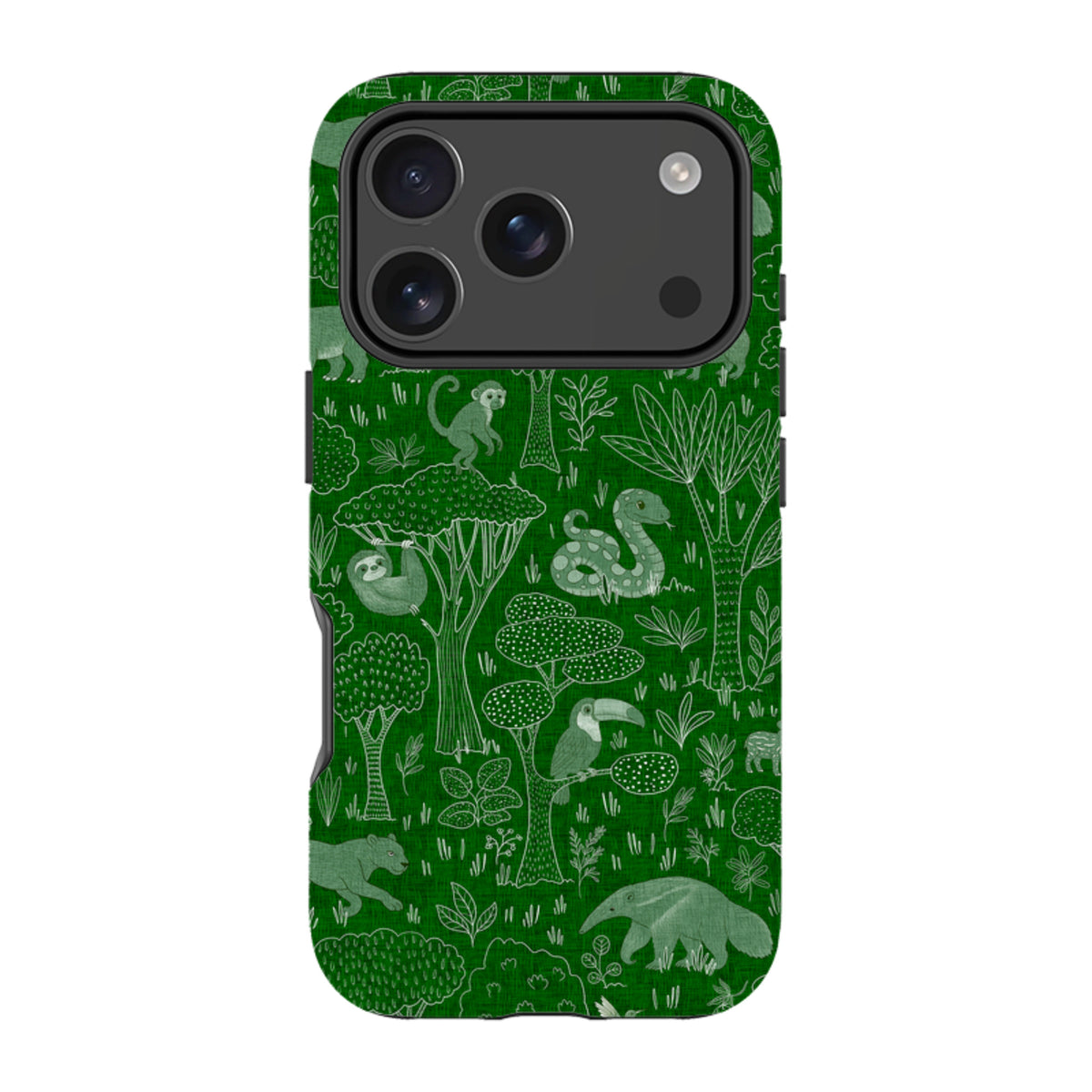 iPhone Tough Case - Tropical Jungle Animals green By Katherine Quinn