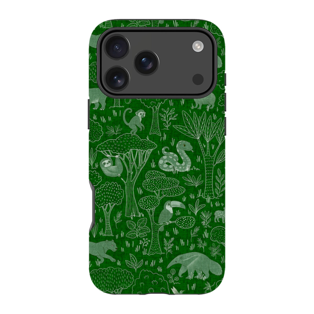 iPhone Tough Case - Tropical Jungle Animals green By Katherine Quinn