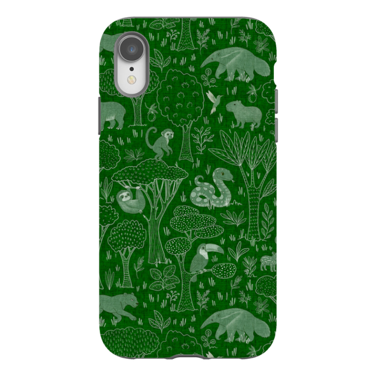 iPhone Tough Case - Tropical Jungle Animals green By Katherine Quinn
