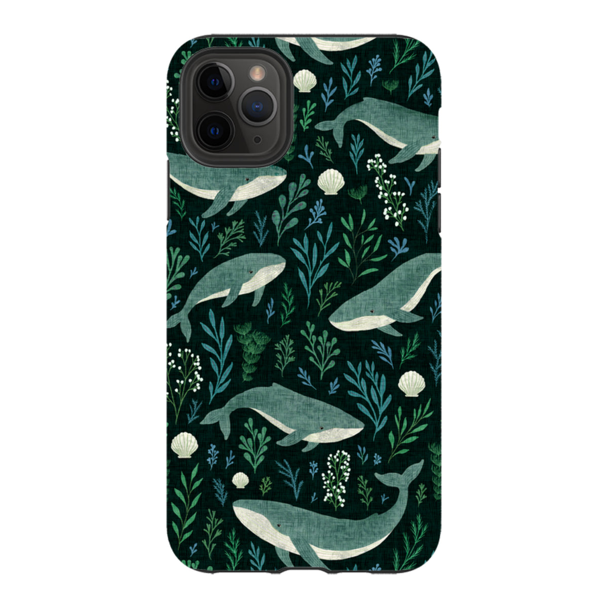 iPhone Tough Case - Whale garden black By Katherine Quinn