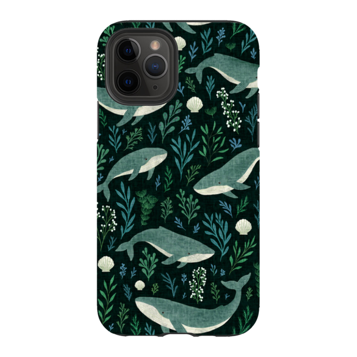 iPhone Tough Case - Whale garden black By Katherine Quinn