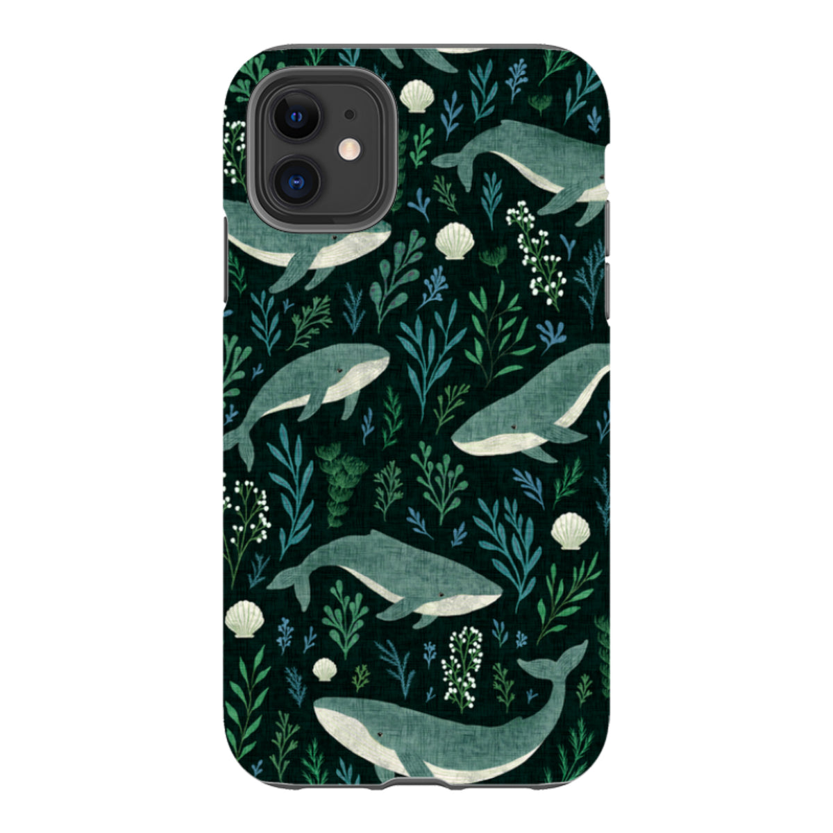 iPhone Tough Case - Whale garden black By Katherine Quinn