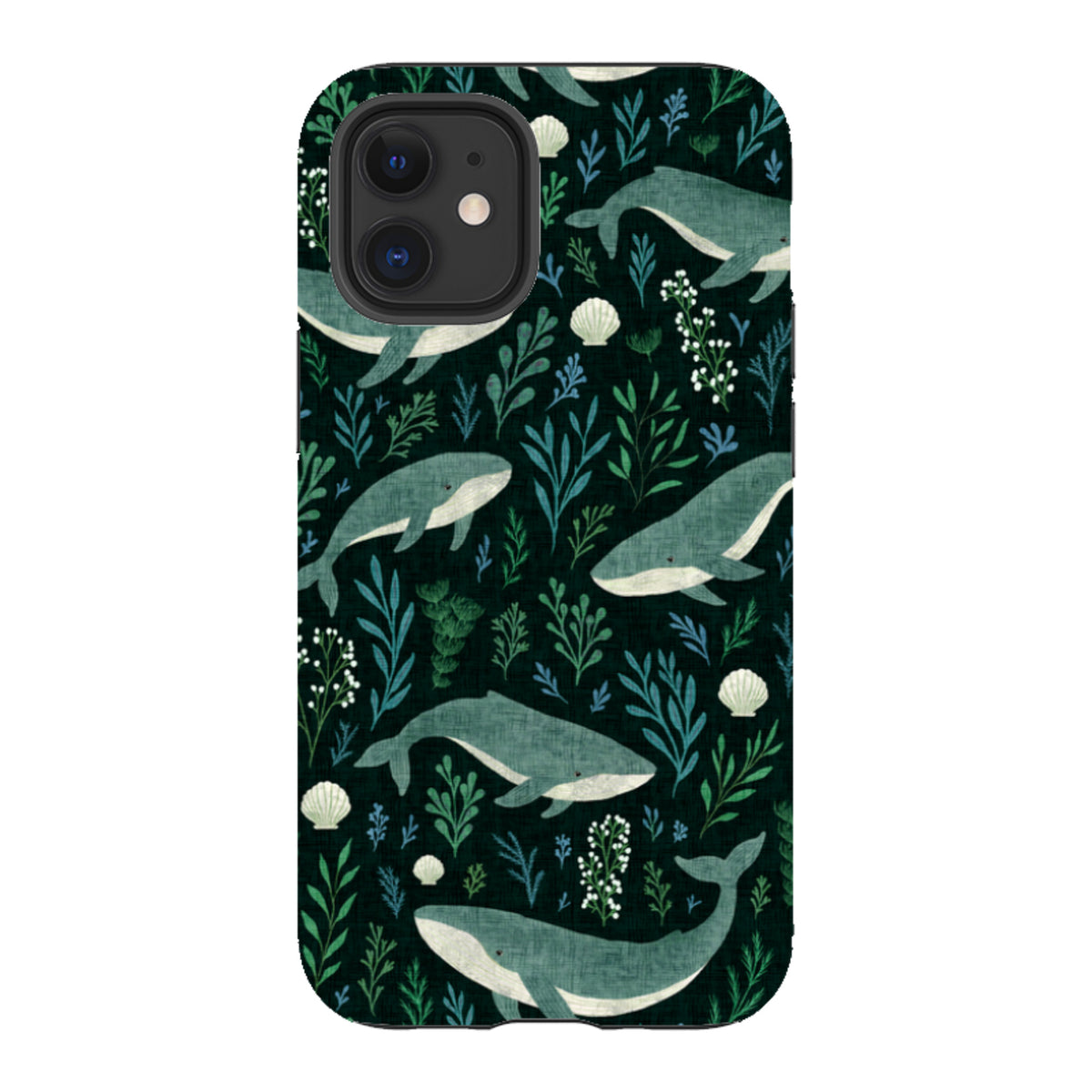 iPhone Tough Case - Whale garden black By Katherine Quinn