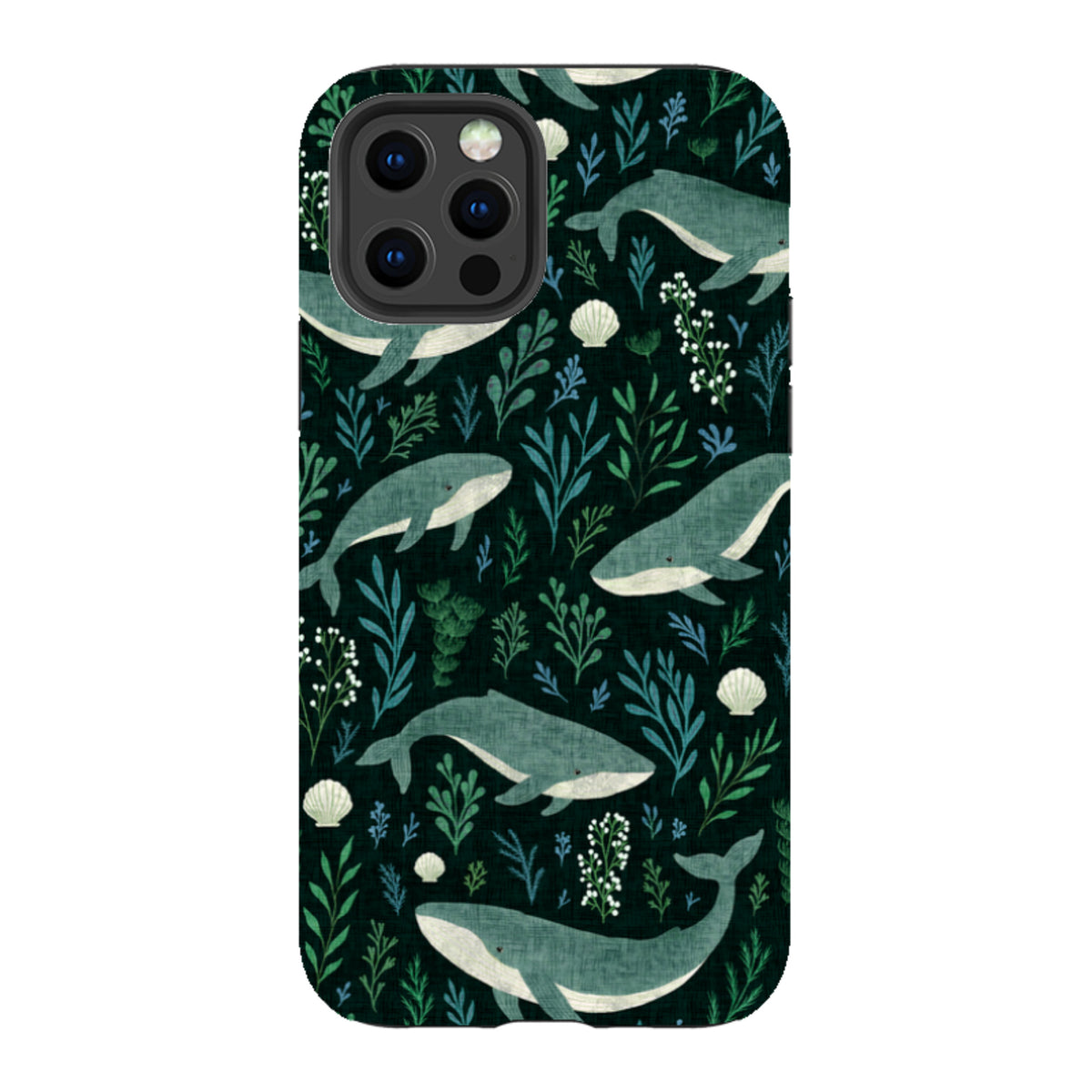 iPhone Tough Case - Whale garden black By Katherine Quinn