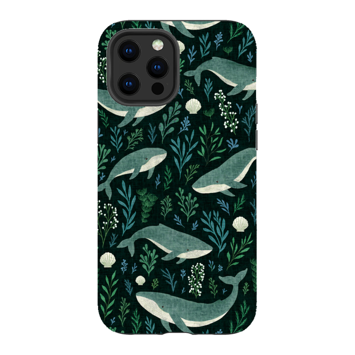 iPhone Tough Case - Whale garden black By Katherine Quinn