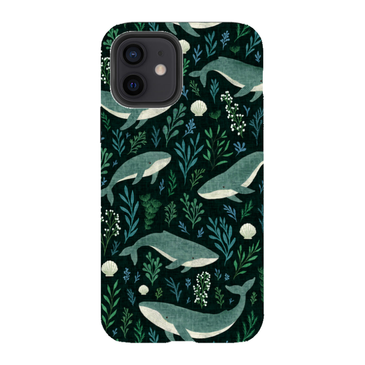 iPhone Tough Case - Whale garden black By Katherine Quinn